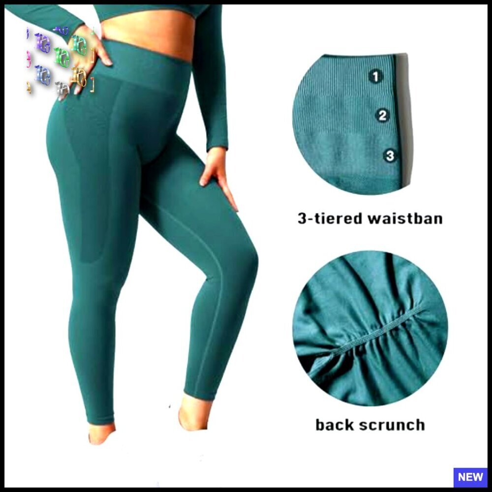 Seamless Scrunch Butt Lifting Leggings High Waisted Gym Yoga Activewear - Picture 6 of 7